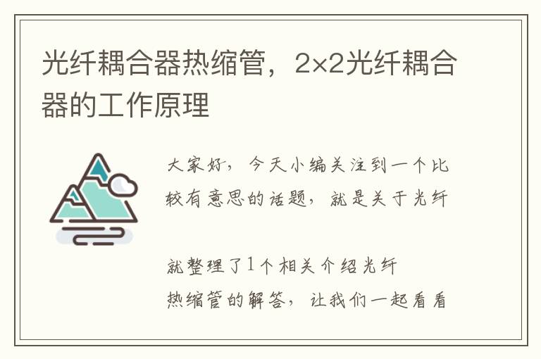 光纤耦合器热缩管，2×2光纤耦合器的工作原理