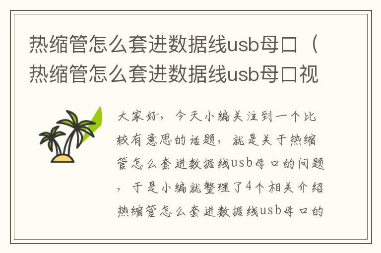 热缩管怎么套进数据线usb母口（热缩管怎么套进数据线usb母口视频）