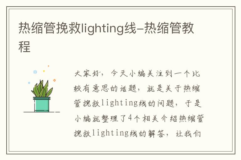 热缩管挽救lighting线-热缩管教程