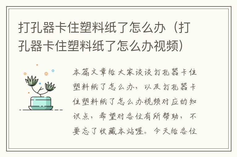 打孔器卡住塑料纸了怎么办（打孔器卡住塑料纸了怎么办视频）