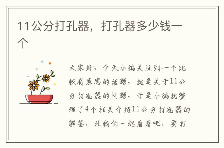 11公分打孔器，打孔器多少钱一个