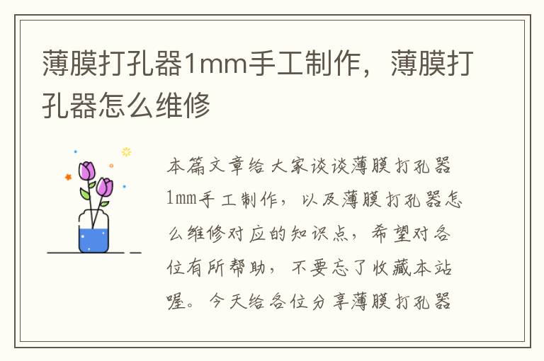 薄膜打孔器1mm手工制作，薄膜打孔器怎么维修