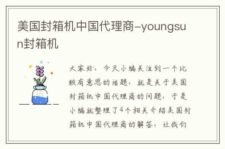 美国封箱机中国代理商-youngsun封箱机