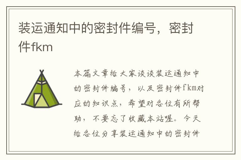 装运通知中的密封件编号，密封件fkm