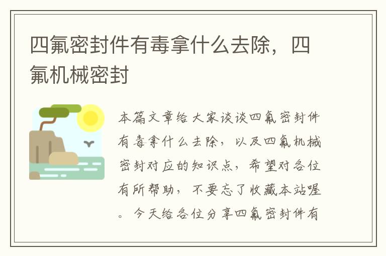 四氟密封件有毒拿什么去除，四氟机械密封