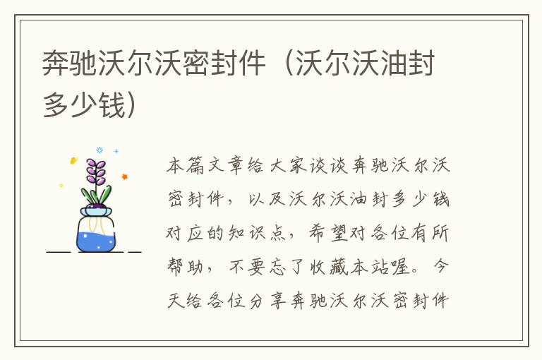 奔驰沃尔沃密封件（沃尔沃油封多少钱）