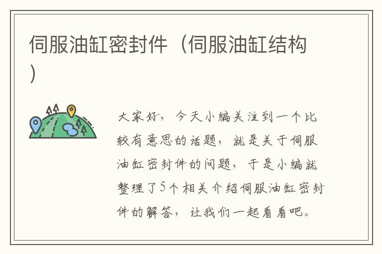 伺服油缸密封件（伺服油缸结构）