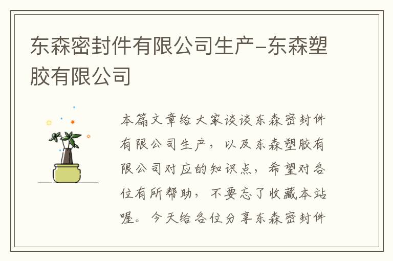 东森密封件有限公司生产-东森塑胶有限公司