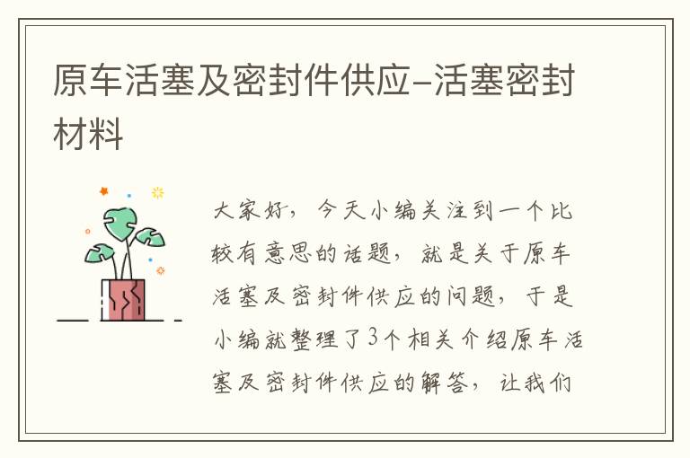 原车活塞及密封件供应-活塞密封材料