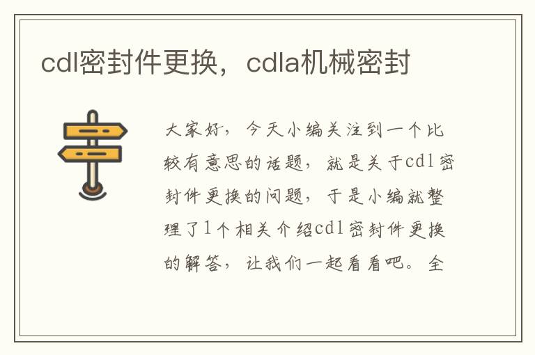 cdl密封件更换，cdla机械密封