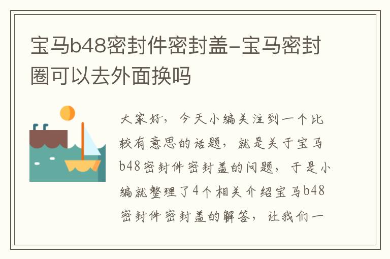 宝马b48密封件密封盖-宝马密封圈可以去外面换吗