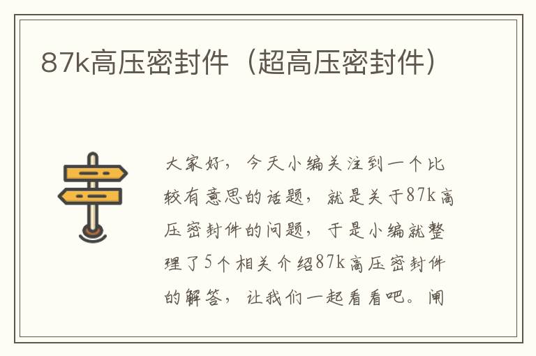 87k高压密封件（超高压密封件）