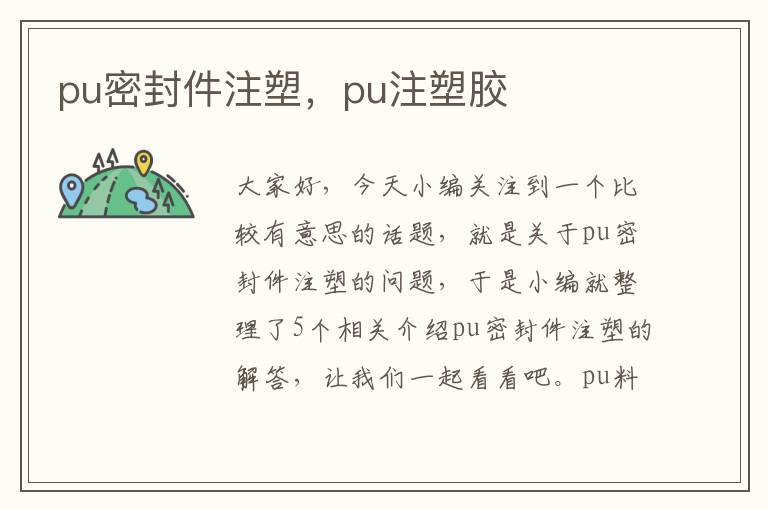 pu密封件注塑，pu注塑胶