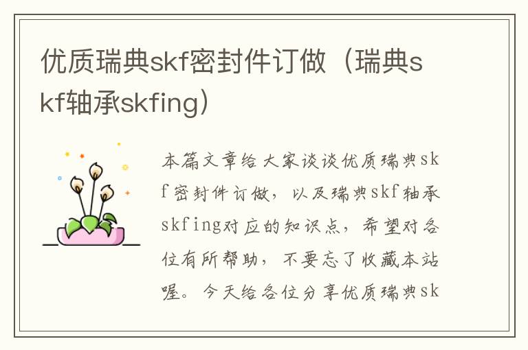 优质瑞典skf密封件订做（瑞典skf轴承skfing）