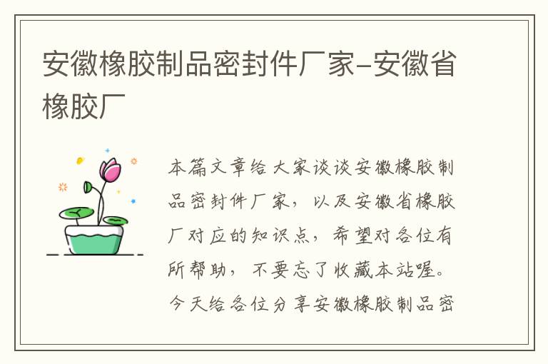 安徽橡胶制品密封件厂家-安徽省橡胶厂