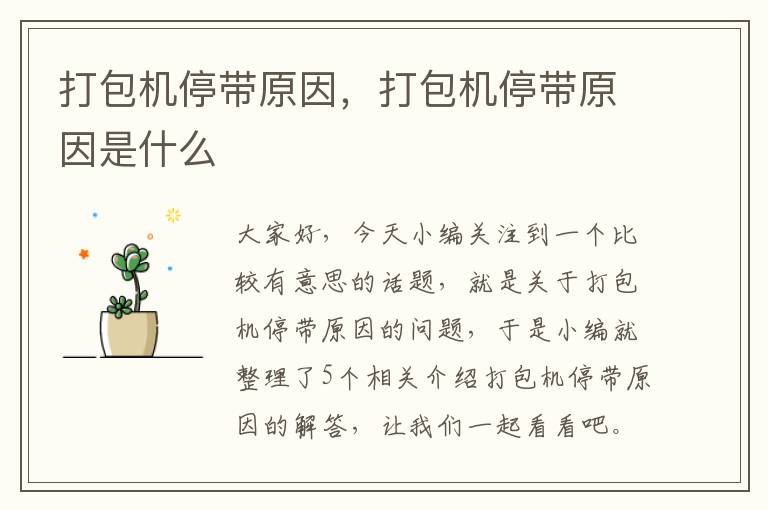 打包机停带原因，打包机停带原因是什么