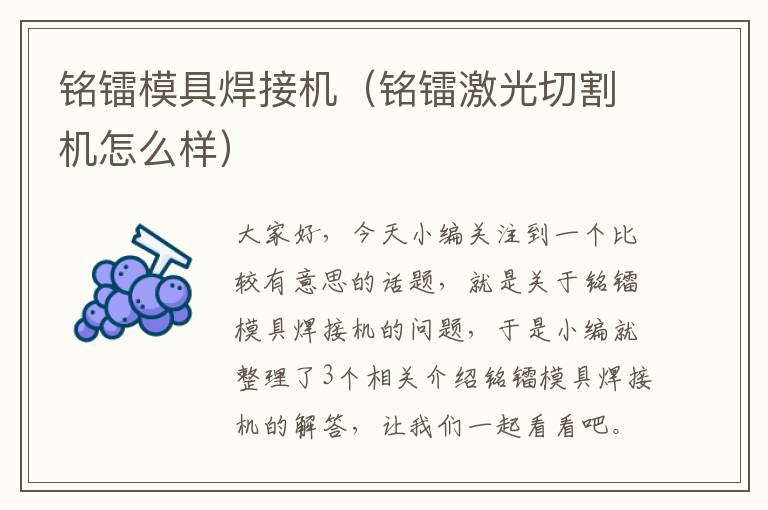 铭镭模具焊接机（铭镭激光切割机怎么样）