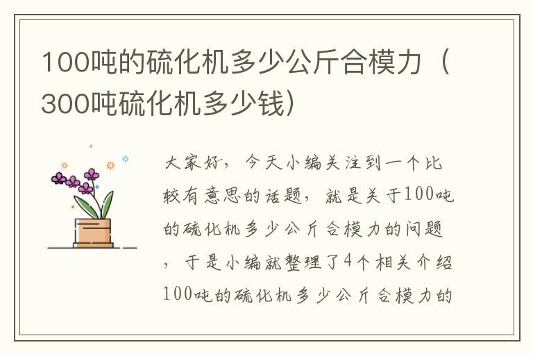 100吨的硫化机多少公斤合模力（300吨硫化机多少钱）