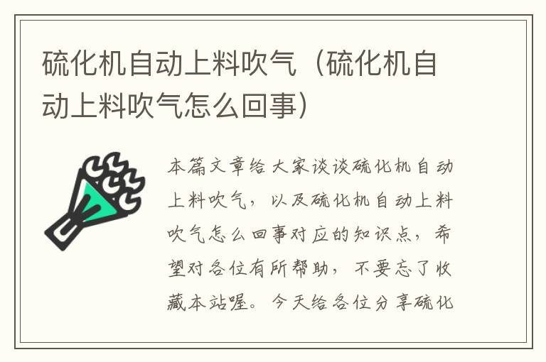 硫化机自动上料吹气（硫化机自动上料吹气怎么回事）