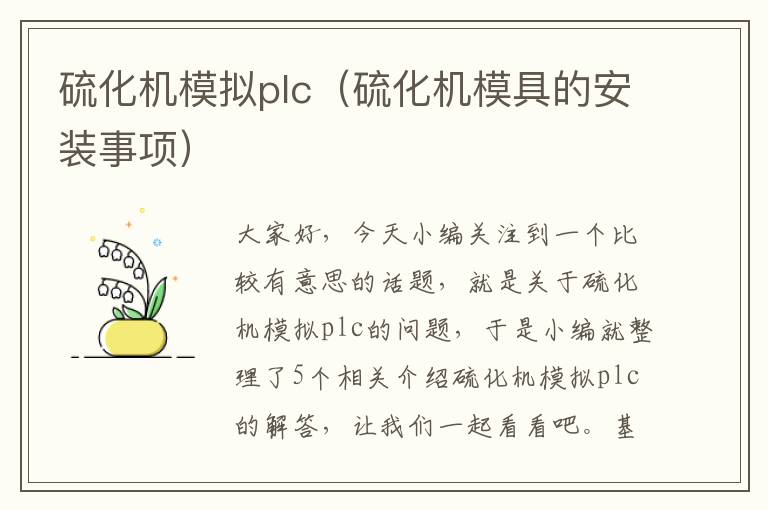 硫化机模拟plc（硫化机模具的安装事项）