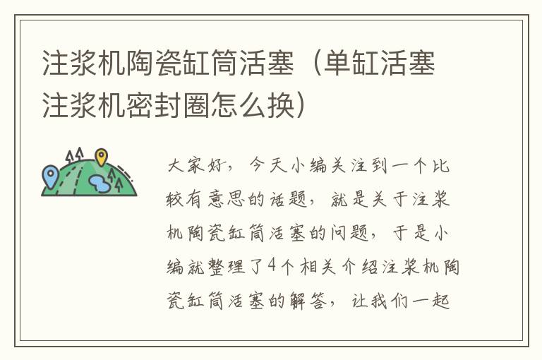 注浆机陶瓷缸筒活塞（单缸活塞注浆机密封圈怎么换）