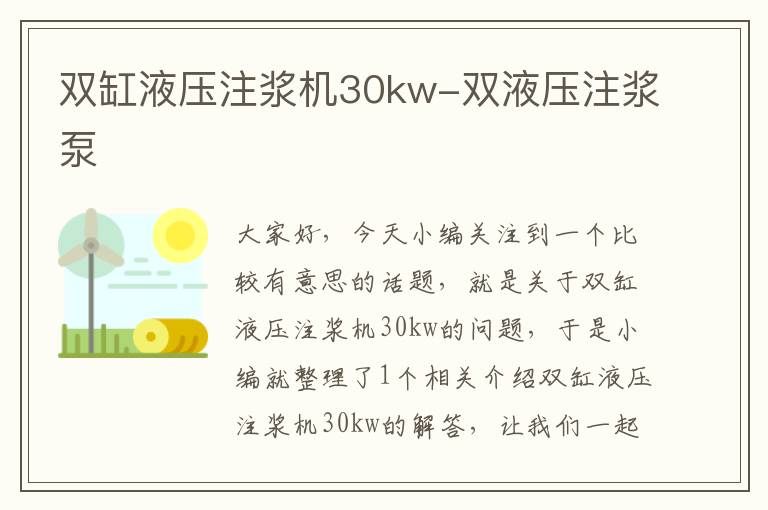 双缸液压注浆机30kw-双液压注浆泵