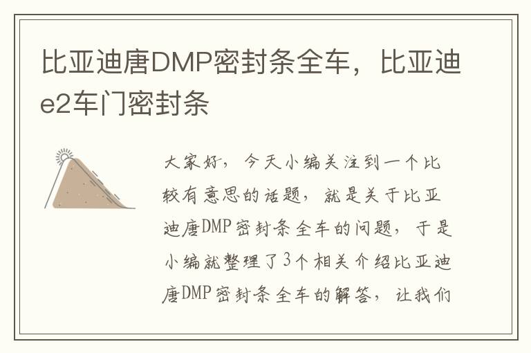 比亚迪唐DMP密封条全车，比亚迪e2车门密封条