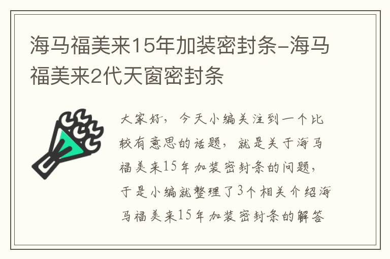 海马福美来15年加装密封条-海马福美来2代天窗密封条