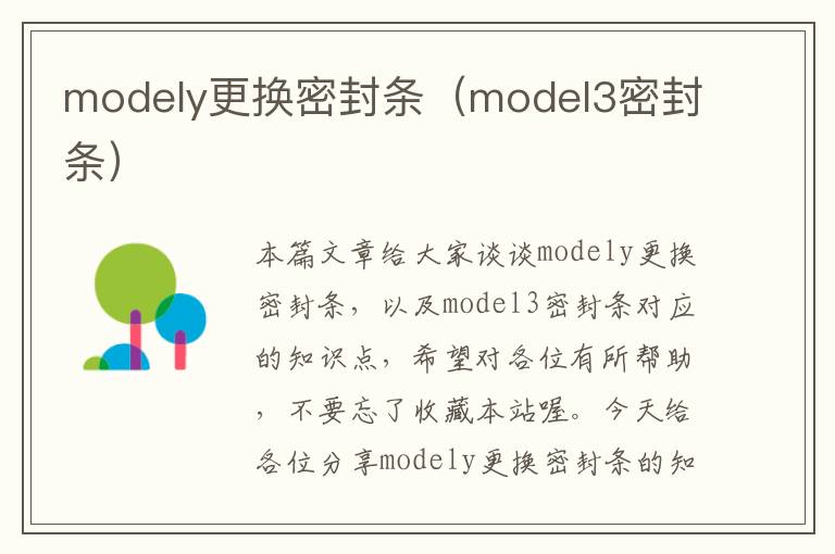 modely更换密封条（model3密封条）