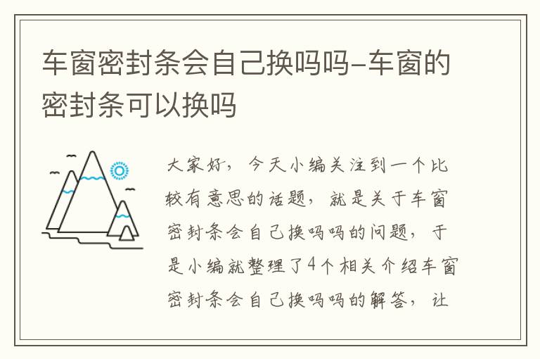 车窗密封条会自己换吗吗-车窗的密封条可以换吗