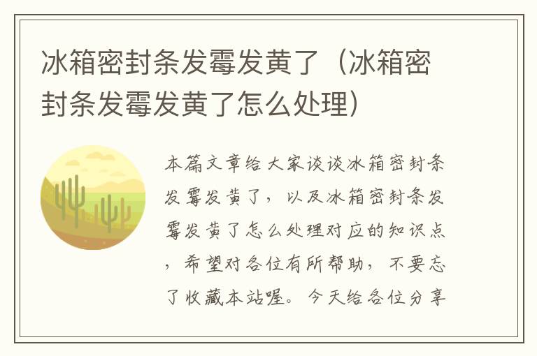 冰箱密封条发霉发黄了（冰箱密封条发霉发黄了怎么处理）