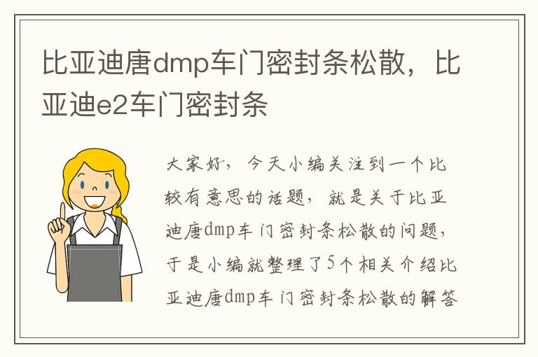 比亚迪唐dmp车门密封条松散，比亚迪e2车门密封条