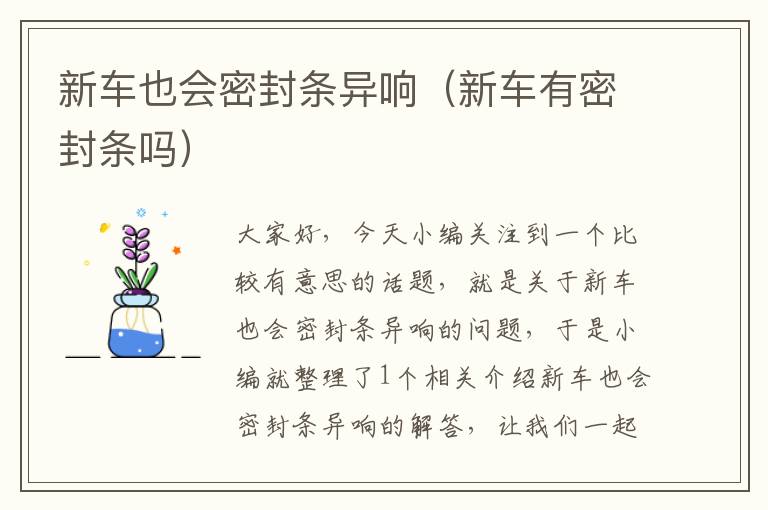 新车也会密封条异响（新车有密封条吗）