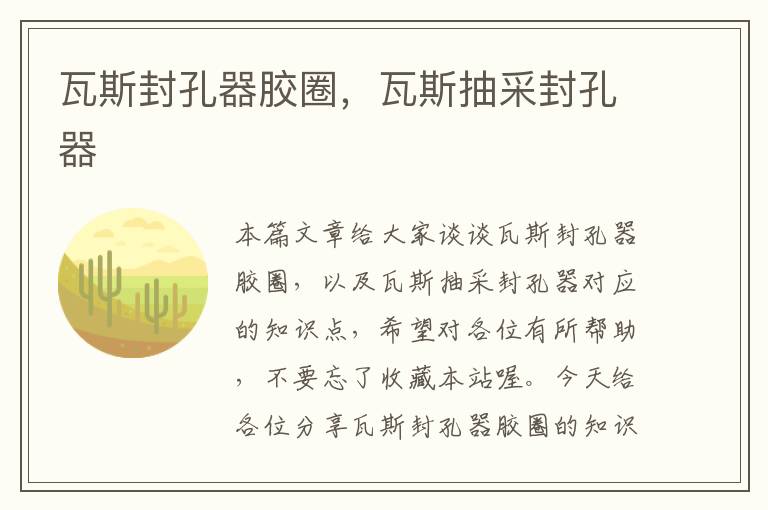 瓦斯封孔器胶圈，瓦斯抽采封孔器